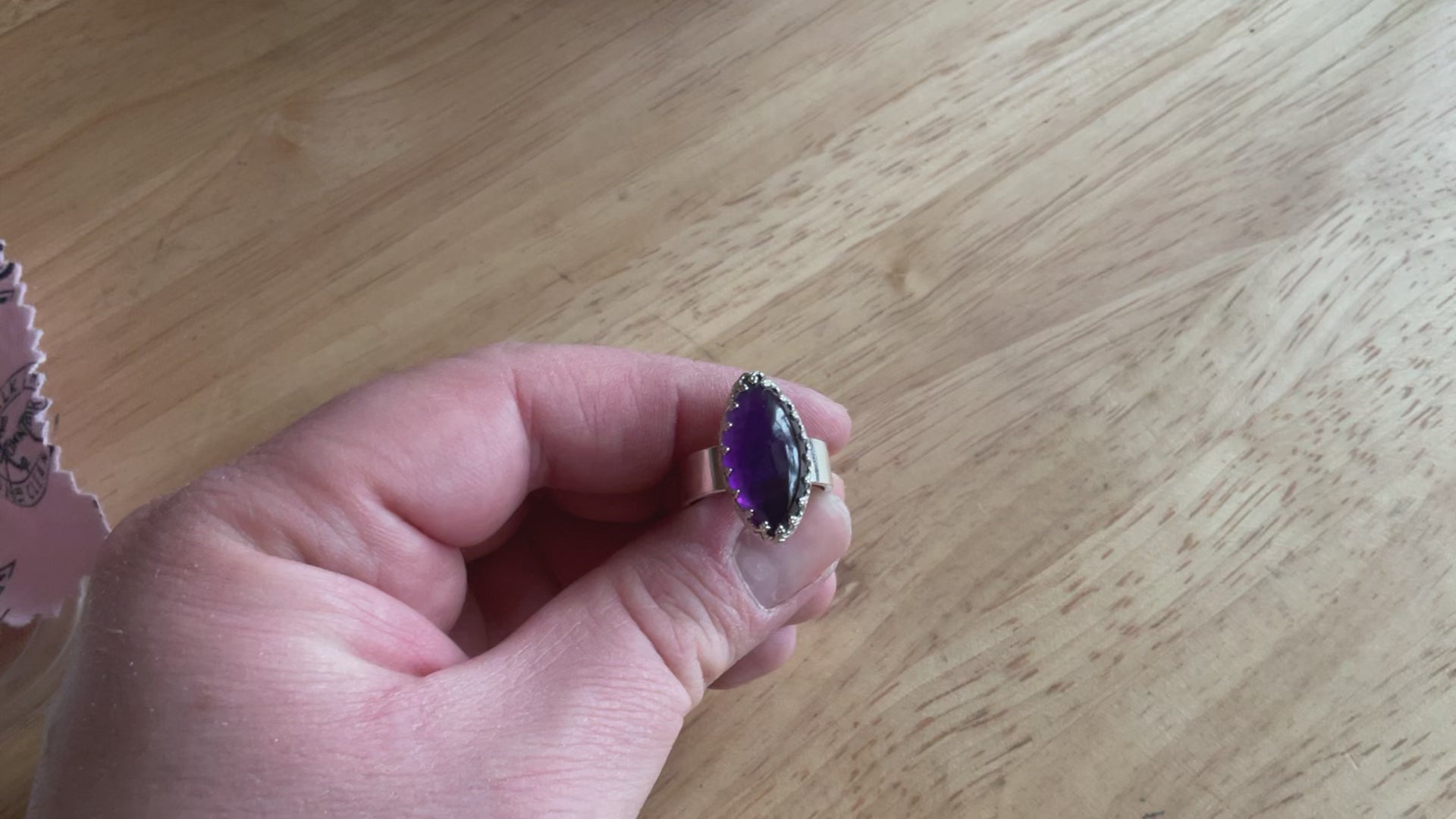 Amethyst Marquise Sterling Silver Ring Video