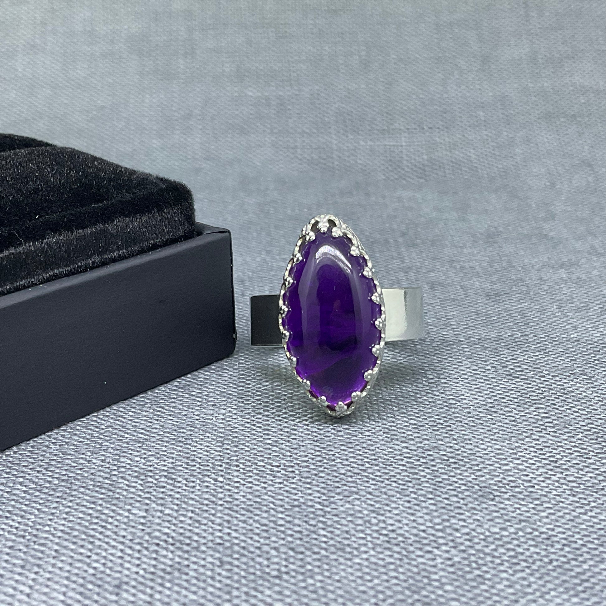 Amethyst Marquise Sterling Silver Ring