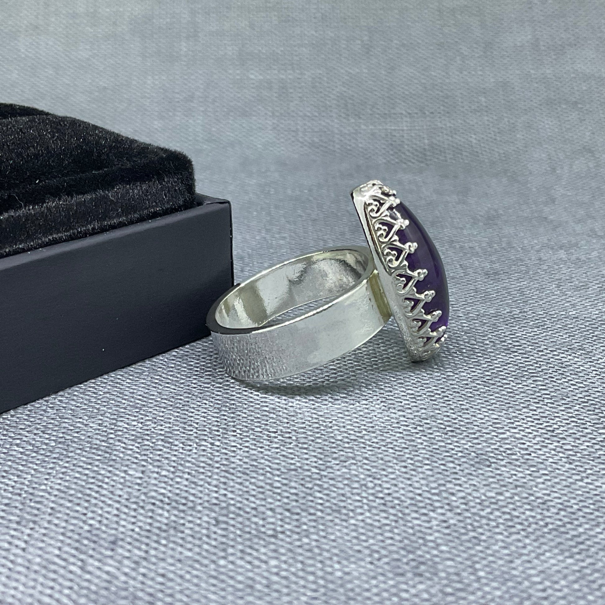 Amethyst Marquise Sterling Silver Ring