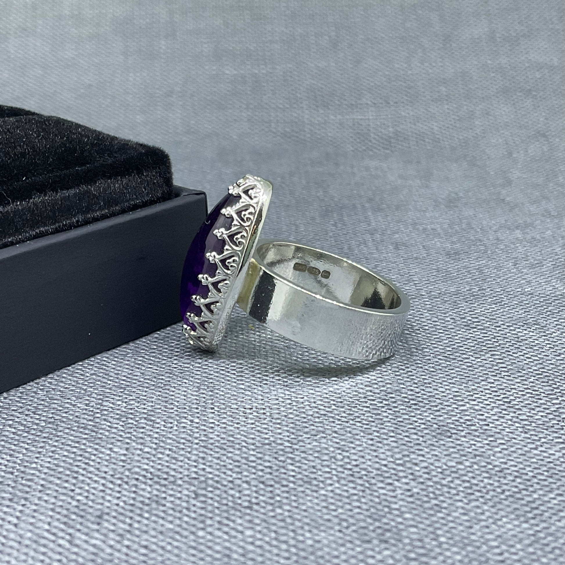 Amethyst Marquise Sterling Silver Ring