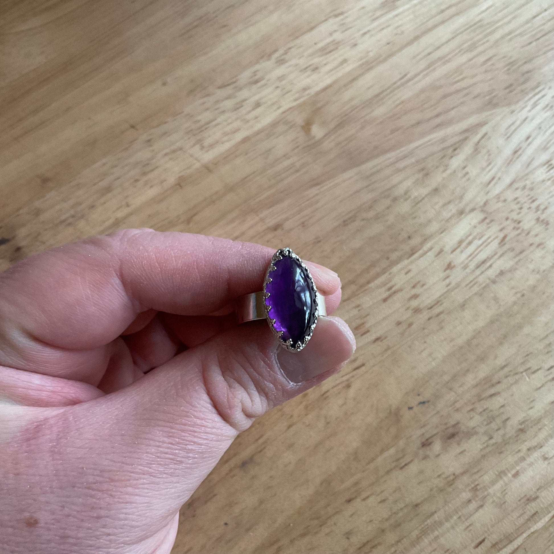 Amethyst Marquise Sterling Silver Ring