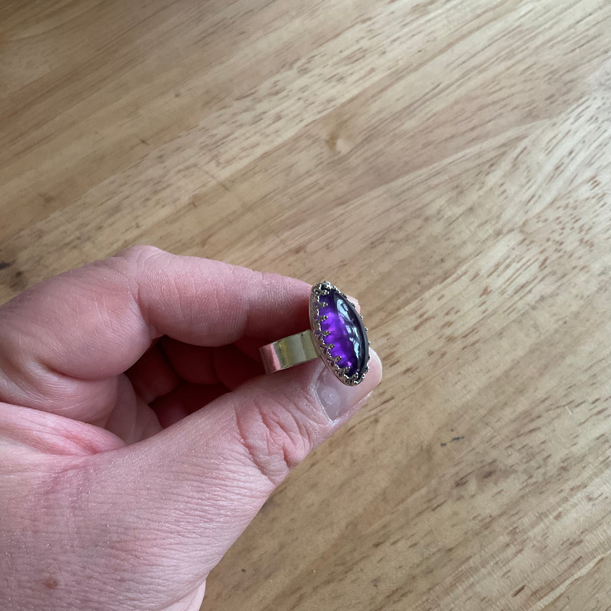 Amethyst Marquise Sterling Silver Ring