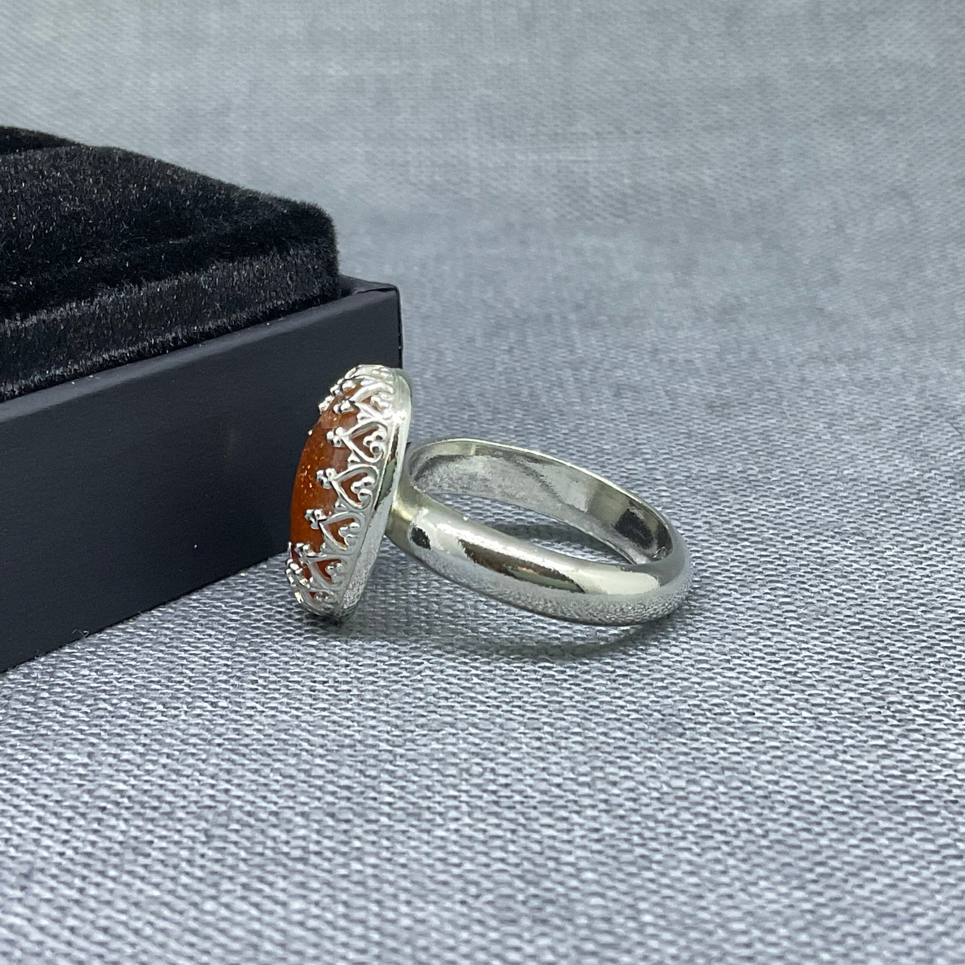 Sunstone Sterling Silver Ring, Size M / US 6 1/4