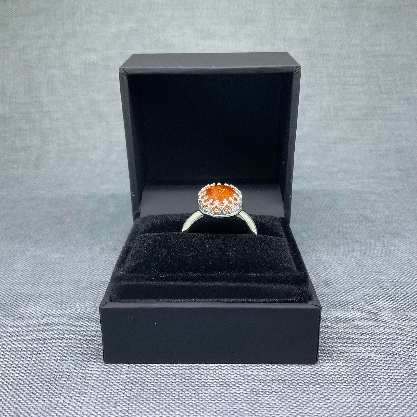 Sunstone Sterling Silver Ring, Size M / US 6 1/4